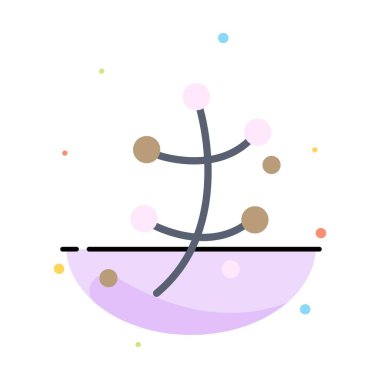 Büyüme, Yaprak, Bitki, Bahar Soyut Düz Renk Simgesi Şablon