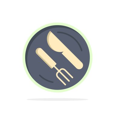 Öğle yemeği, Çanak, Kaşık, Bıçak Soyut Daire Arka Plan Düz renk 