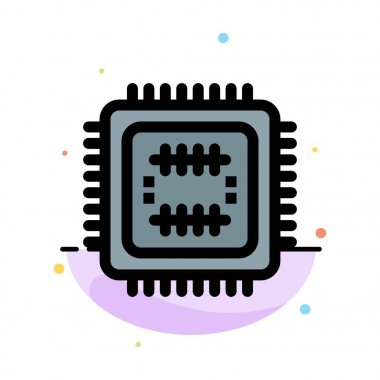 Sistem, Teknoloji, Teknoloji, Cpu Soyut Düz Renk Simgesi Şablonu