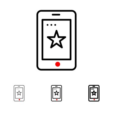 Cep, Telefon, Cep, İrlanda Kalın ve ince siyah çizgi simge seti