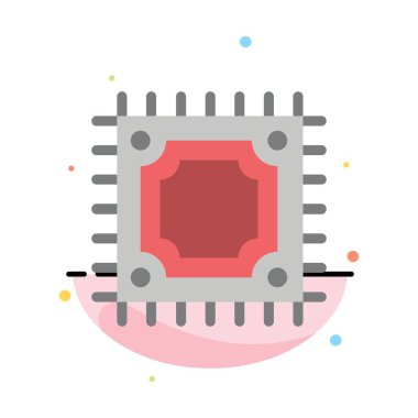 Cpu, Microchip, İşlemci Soyut Düz Renk Simgesi Şablonu