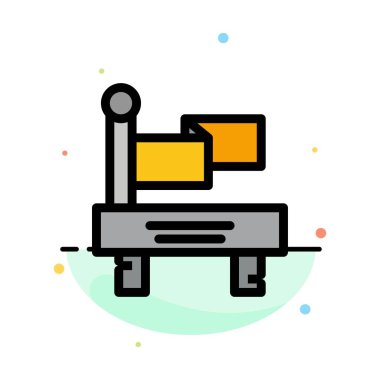 Bayrak, Tren, Ulaşım Soyut Düz Renk Simgesi Şablonu