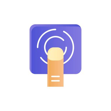 parmak, dokunma, parmak dokunuşu, ekran düz renk simgesi. Vektör ico