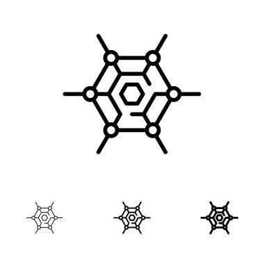 Merkezi olmayan, Ağ, Teknoloji Kalın ve ince siyah çizgi simgesi