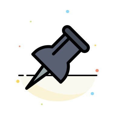 Marker, Pin Soyut Düz Renk Simgesi Şablonu