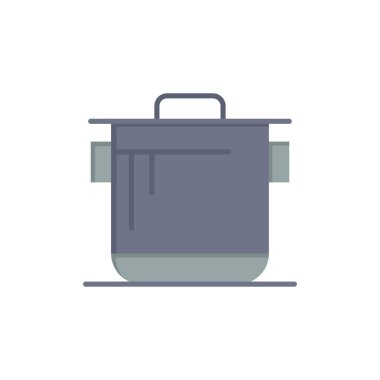 Ocak, Mutfak, Pirinç, Cook Düz Renk Simgesi. Vektör simgesi afiş