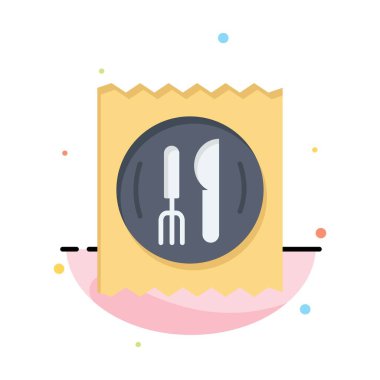 Öğle Yemeği, Otel, Bıçak, Masa Soyut Düz Renk Simgesi Şablonu