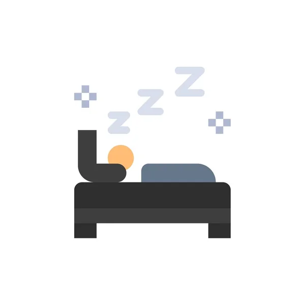 Cama, Dormitorio, Limpio, Limpieza Icono de Color Plano. Vector icono bann — Vector de stock