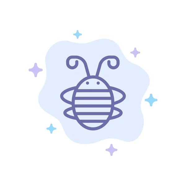 Bieneninsekt, Käfer, Käfer, Marienkäfer, Marienkäfer blaues Symbol auf abstraktem Hintergrund — Stockvektor