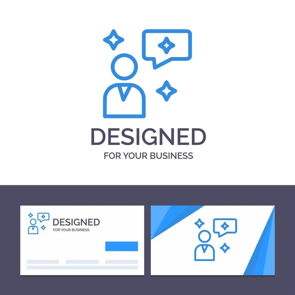 クリエイティブ名刺とロゴテンプレートマンチャット、チャット、Int — ストックベクタ