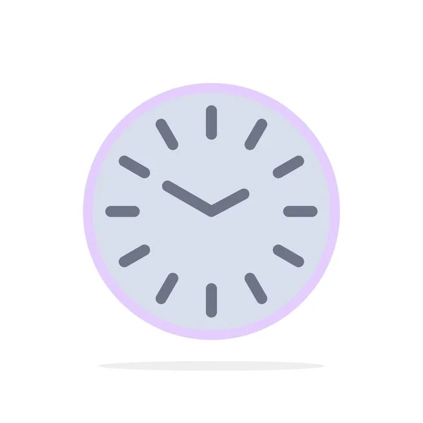 Heure, Horloge, Nettoyage Résumé Cercle Arrière-plan Icône de couleur plate — Image vectorielle