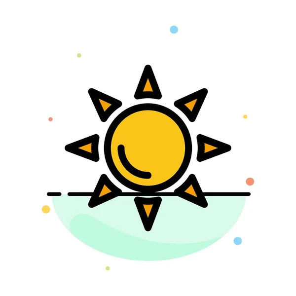Strand, shinning, zon abstracte platte kleur pictogram sjabloon — Stockvector