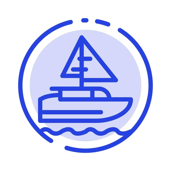 Boat, Ship, Indian, Country Blue Dotted Line Line Icon — Stock Vector