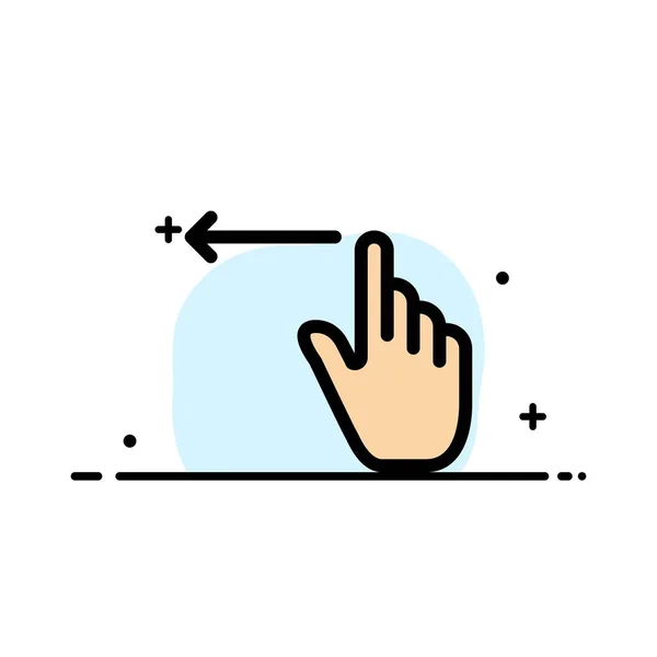 Finger, Gestures, Hand, Left  Business Flat Line Filled Icon Vec — Stock Vector