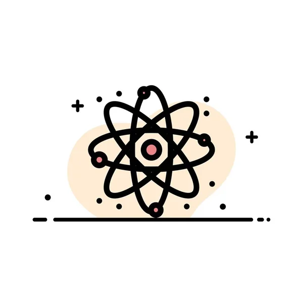 Physics, React, Science  Business Flat Line Filled Icon Vector B — Stock Vector