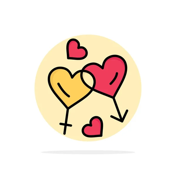 Heart, Man, Women, Love, Valentine Abstract Circle Background Fl — Stock Vector
