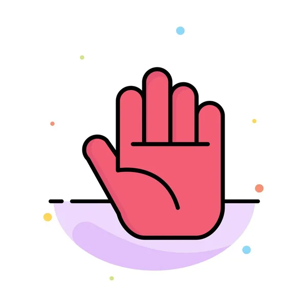 Stop, hand abstracte platte kleur pictogram sjabloon — Stockvector