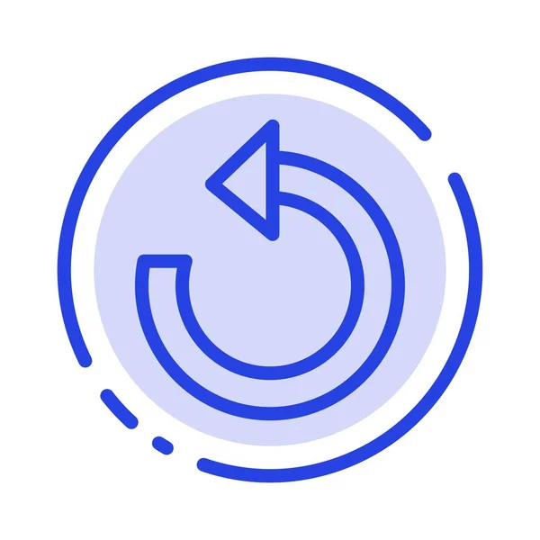 Actualiser, recharger, faire pivoter, répéter l'icône de ligne pointillée bleue — Image vectorielle