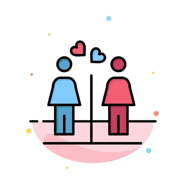 Αγάπη, ζευγάρι, τουαλέτα, πινακίδες αφηρημένο επίπεδο εικονιδίων χρώμα πρότυπο — Διανυσματικό Αρχείο