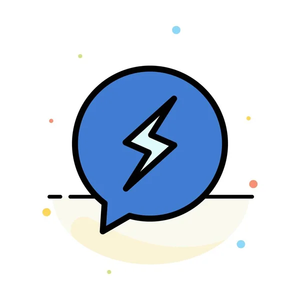 Chat, SMS, Chatter, Modèle d'icône plat abstrait de puissance — Image vectorielle