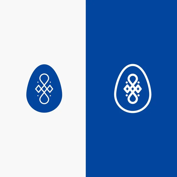 Ptak, ozdoba, Wielkanoc, jajko linia i glif ikona Solid niebieski Ban — Wektor stockowy