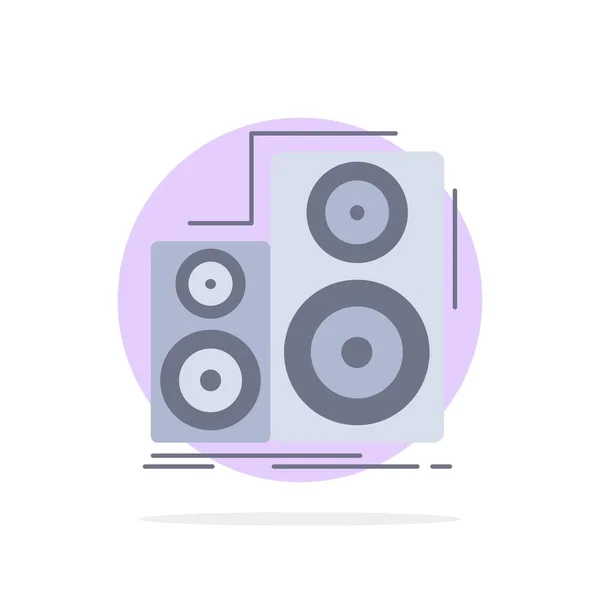 Audio, Hifi, Monitor, Lautsprecher, Studio Flat Color Icon Vektor — Stockvektor