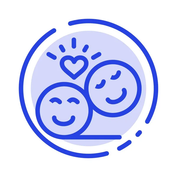 Ζευγάρι, avatar, χαμογελαστά πρόσωπα, εκφράσεις, μπλε του Αγίου Βαλεντίνου — Διανυσματικό Αρχείο