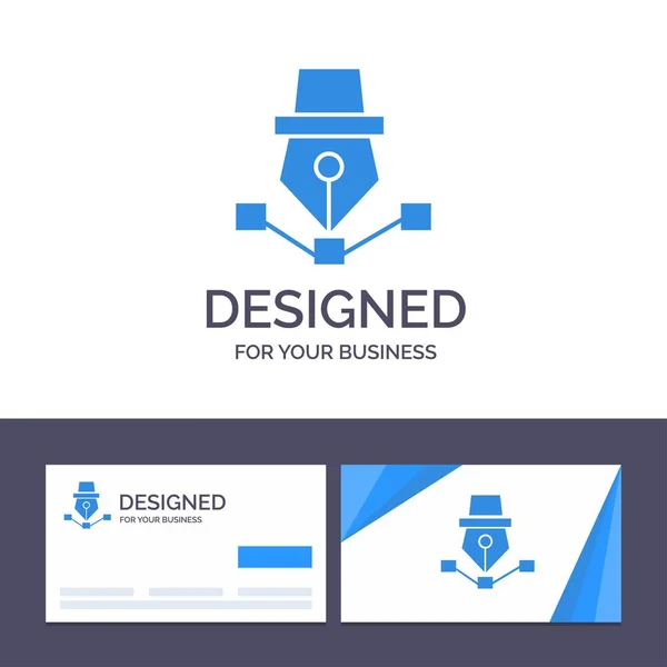 Creative Business Card and Logo template Pen, Drawing, Art, Desi — Stock Vector