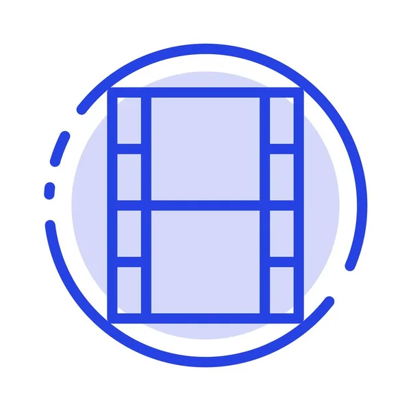 Video, Movie, Film Blue Dotted Line Icon — стоковый вектор