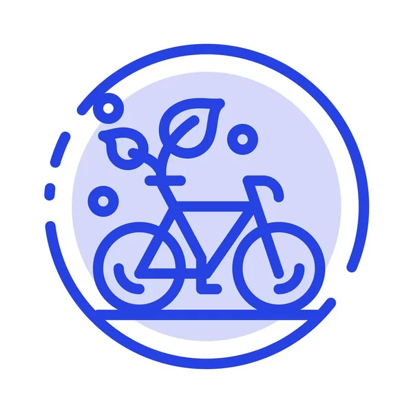 Cycle, Eco, Amical, Usine, Environnement Ligne à pointillés bleus Ligne I — Image vectorielle