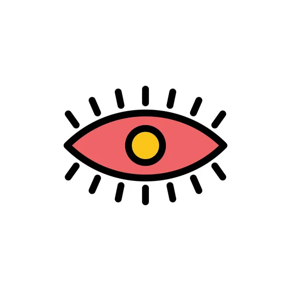 Eye, Eyes, Watch, Design Flat Color Icon. Векторный иконный баннер — стоковый вектор