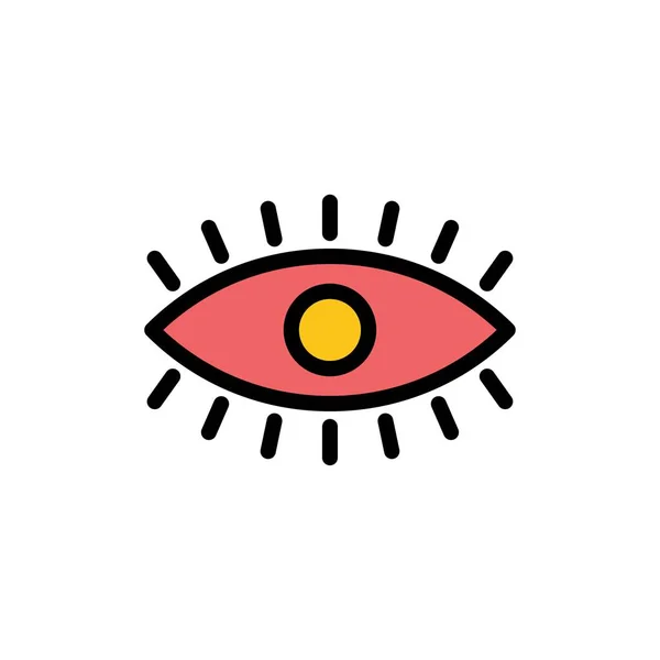 Yeux, Yeux, Montre, Design Flat Color Icon. Bannière d'icône vectorielle Te — Image vectorielle