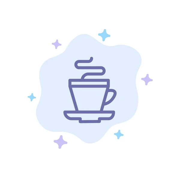 Té, taza, café, icono azul indio en el fondo abstracto de la nube — Archivo Imágenes Vectoriales