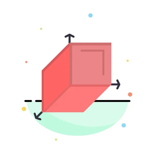 3D, box, CUBOID, šablona obchodního loga. Plochá barva — Stockový vektor