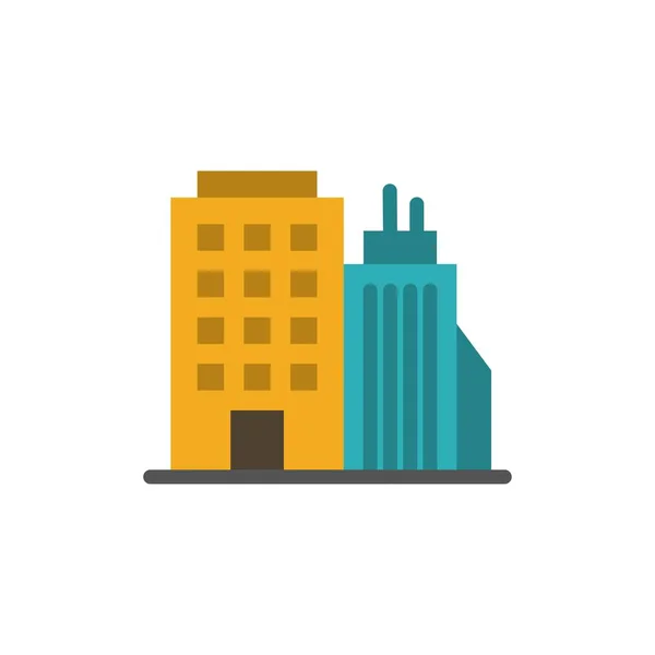 Byggnad, kontor, torn, huvudkontor platt färg ikon. Vektor IC — Stock vektor