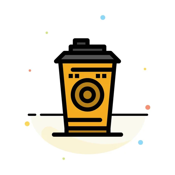 Coffee, Mug, Starbucks, Black Coffee Abstract Flat Color Icon Te — Stock Vector