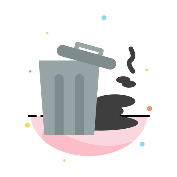 환경, 쓰레기, 오염, 쓰레기 추상 평면 색상 아이콘 — 스톡 벡터