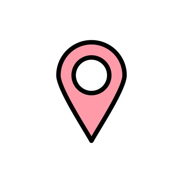 Location, Marker, Pin  Flat Color Icon. Vector icon banner Templ — Stock Vector
