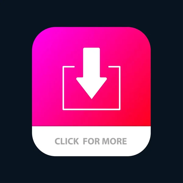 Flecha, Abajo, Descargar botón de aplicación móvil. Android y IOS Glifo V — Vector de stock