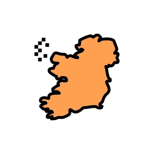 World, Map, Ireland  Flat Color Icon. Vector icon banner Templat — Stock Vector