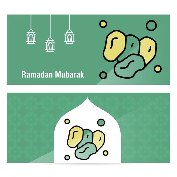 Ramadan Kareem Concept banner z islamskimi wzorami . — Wektor stockowy