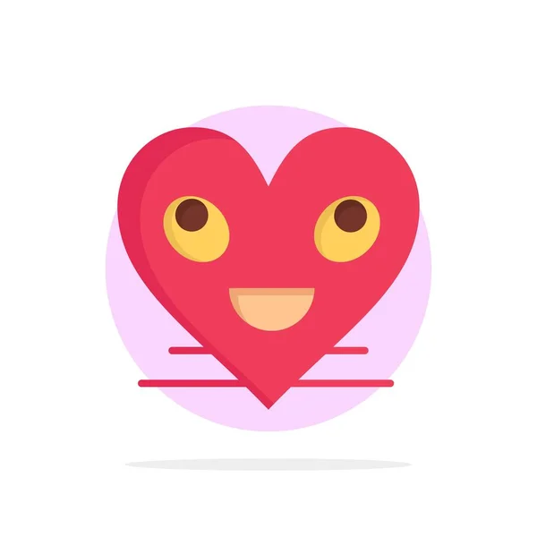 Coeur, Emojis, Sourire, Visage, Sourire Résumé Cercle Fond Fl — Image vectorielle