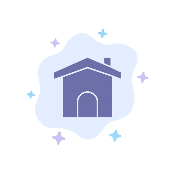 Gebäude, Bau, Haus, Haus blaues Symbol auf abstrakter Wolke — Stockvektor