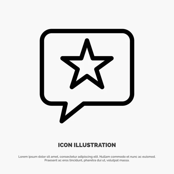 Чат, Любимое, Сообщение, Star Line Icon Vector — стоковый вектор