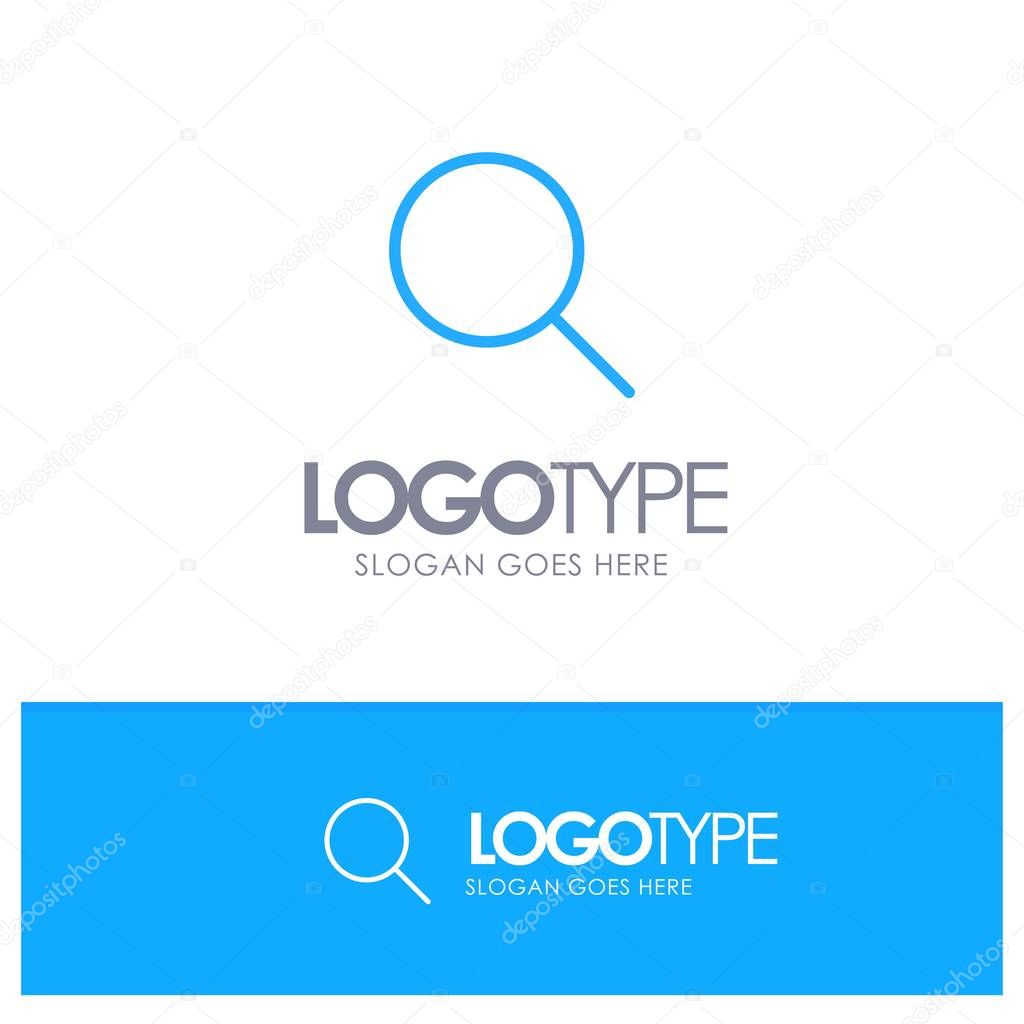 Search, Research, Basic, Ui Blue outLine Logo with place for tagline