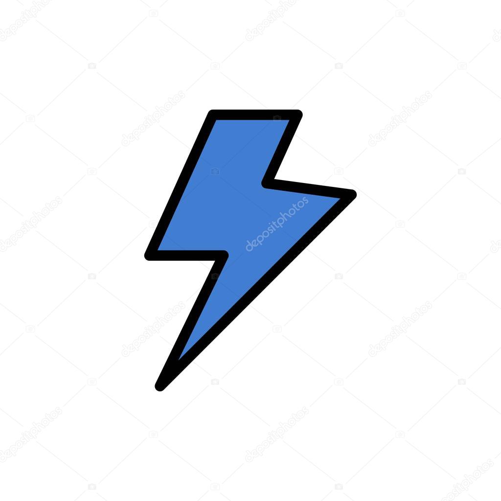 Power, Charge, Electric  Flat Color Icon. Vector icon banner Tem