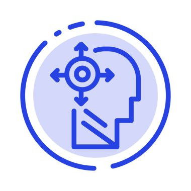 Zihin, Transform, Kendinizi, Kafa Mavi Noktalı Çizgi Simgesi