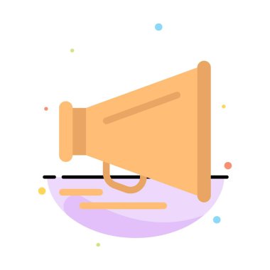 Hoparlör, Laud, Motivasyon Soyut Düz Renk Simgesi Şablonu