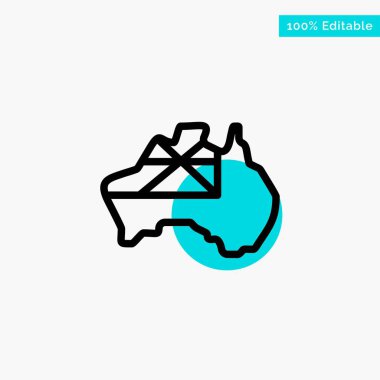 Avustralya, Harita, Ülke, Bayrak turkuaz vurgulamak daire noktası V