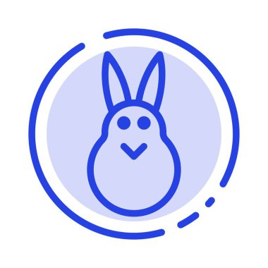 Bunny, Paskalya, Paskalya Bunny, Tavşan Mavi Noktalı Çizgi Hattı Simgesi